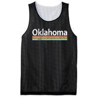 Oklahoma Vintage Worn Design Retro Stripes Classic Mesh Reversible Basketball Jersey Tank