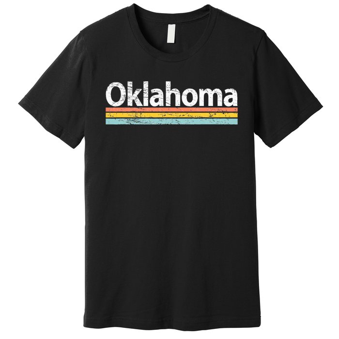 Oklahoma Vintage Worn Design Retro Stripes Classic Premium T-Shirt