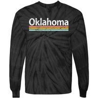 Oklahoma Vintage Worn Design Retro Stripes Classic Tie-Dye Long Sleeve Shirt