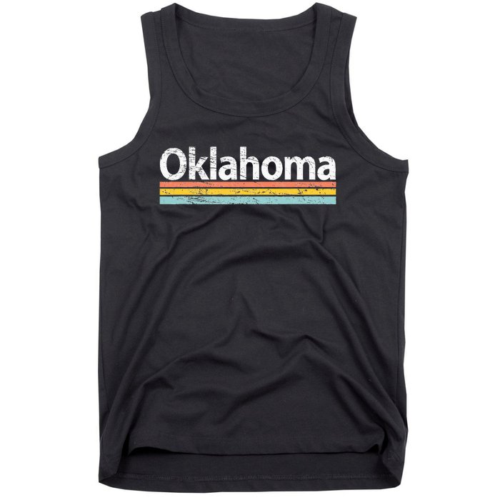 Oklahoma Vintage Worn Design Retro Stripes Classic Tank Top