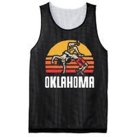 Oklahoma Vintage Wrestling Retro Wrestlers And Sun Graphic Mesh Reversible Basketball Jersey Tank