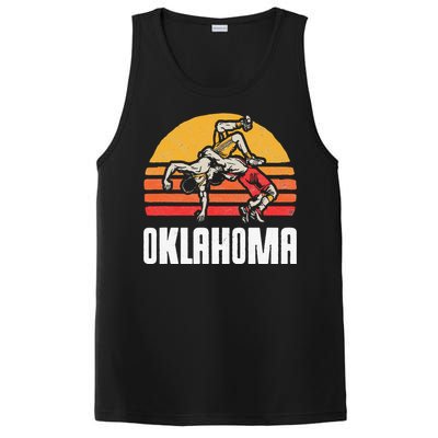 Oklahoma Vintage Wrestling Retro Wrestlers And Sun Graphic PosiCharge Competitor Tank