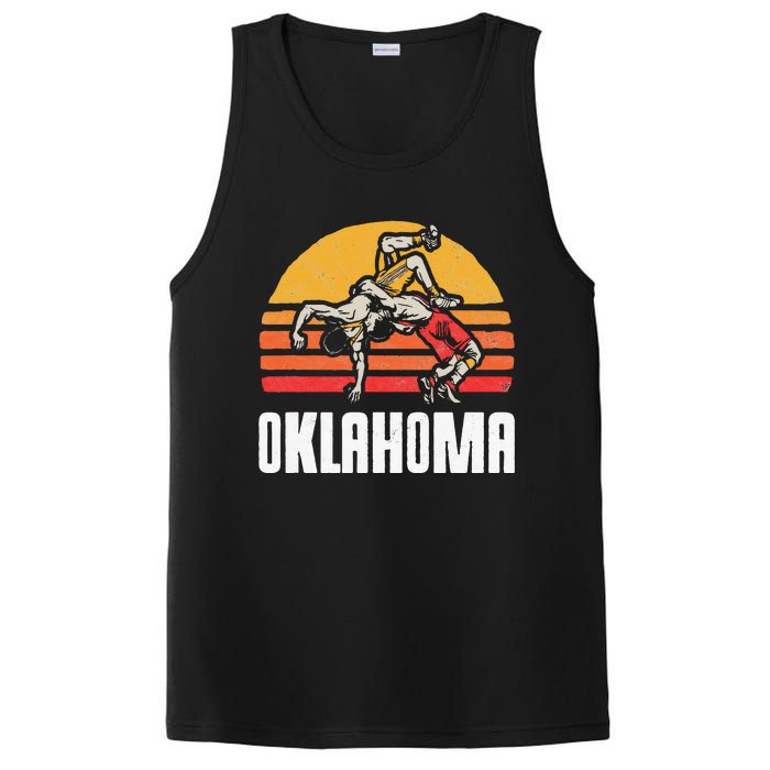 Oklahoma Vintage Wrestling Retro Wrestlers And Sun Graphic PosiCharge Competitor Tank