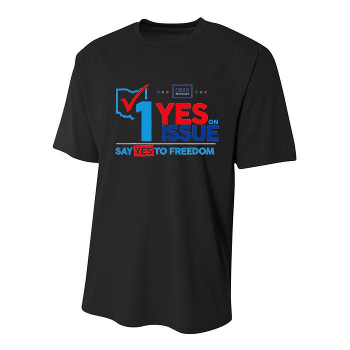 Ohio Vote YES in November on Issue 1 Youth Performance Sprint T-Shirt