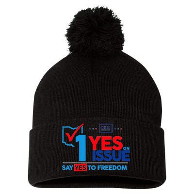 Ohio Vote YES in November on Issue 1 Pom Pom 12in Knit Beanie