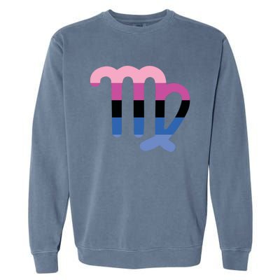 Omnisexual Virgo Zodiac Sign Omnisexual Pride Flag Funny Gift Garment-Dyed Sweatshirt