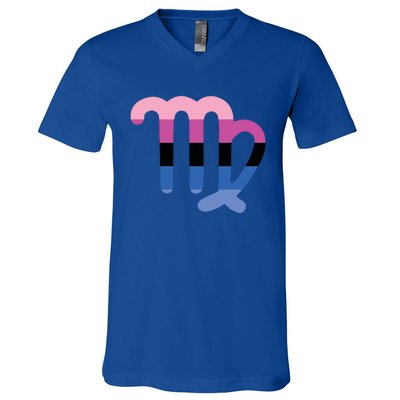 Omnisexual Virgo Zodiac Sign Omnisexual Pride Flag Funny Gift V-Neck T-Shirt