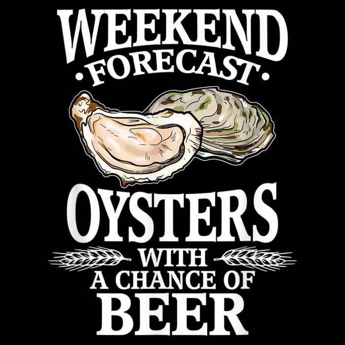 Oysters With A Chance Of Beer Weekend Forecast Funny Seafood 16 in Basic Backpack