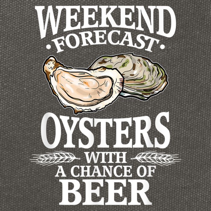 Oysters With A Chance Of Beer Weekend Forecast Funny Seafood Cotton Canvas Backpack