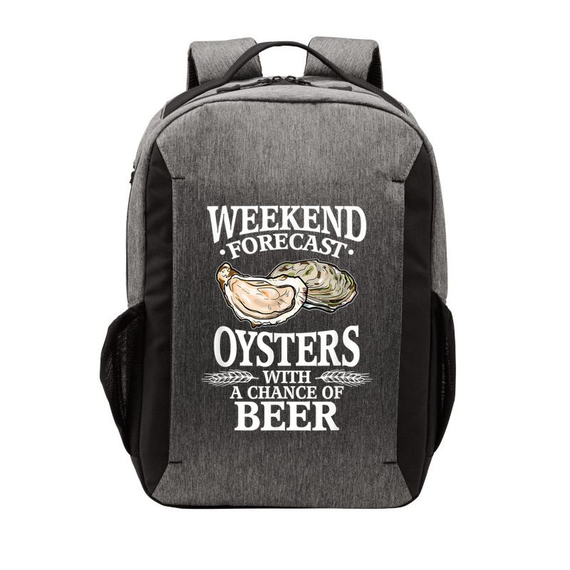 Oysters With A Chance Of Beer Weekend Forecast Funny Seafood Vector Backpack