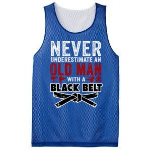 Old With A Black Belt Karate Martial Arts Gift Mesh Reversible Basketball Jersey Tank