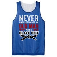 Old With A Black Belt Karate Martial Arts Gift Mesh Reversible Basketball Jersey Tank