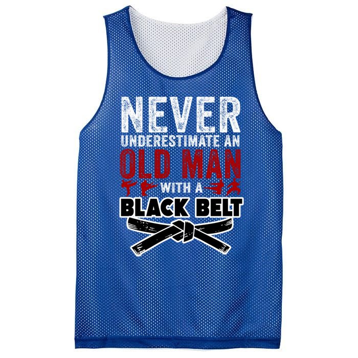 Old With A Black Belt Karate Martial Arts Gift Mesh Reversible Basketball Jersey Tank