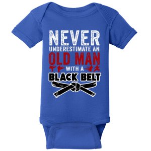 Old With A Black Belt Karate Martial Arts Gift Baby Bodysuit