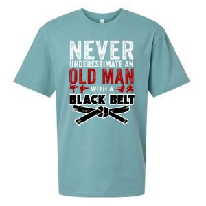 Old With A Black Belt Karate Martial Arts Gift Sueded Cloud Jersey T-Shirt