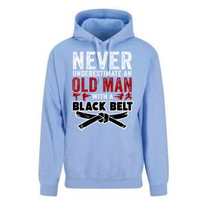 Old With A Black Belt Karate Martial Arts Gift Unisex Surf Hoodie