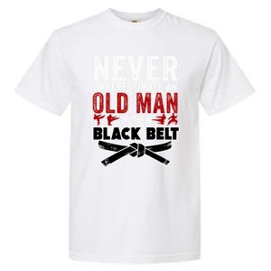 Old With A Black Belt Karate Martial Arts Gift Garment-Dyed Heavyweight T-Shirt