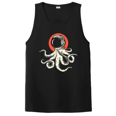 Octopus With Astronaut Helmet Illustration Graphic Cool Gift PosiCharge Competitor Tank