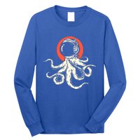 Octopus With Astronaut Helmet Illustration Graphic Cool Gift Long Sleeve Shirt