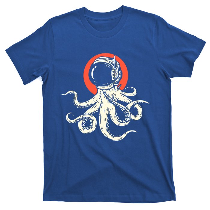 Octopus With Astronaut Helmet Illustration Graphic Cool Gift T-Shirt