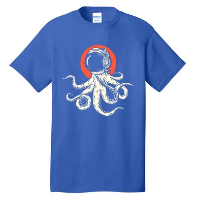 Octopus With Astronaut Helmet Illustration Graphic Cool Gift Tall T-Shirt