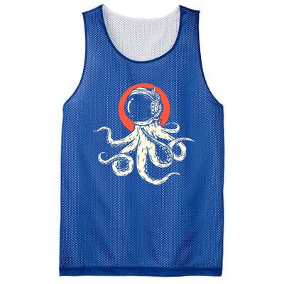 Octopus With Astronaut Helmet Illustration Graphic Cool Gift Mesh Reversible Basketball Jersey Tank