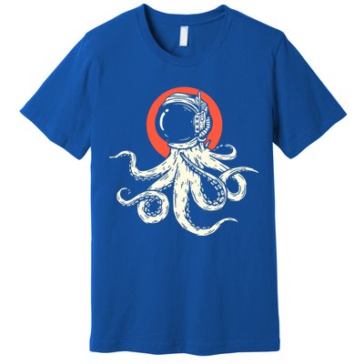 Octopus With Astronaut Helmet Illustration Graphic Cool Gift Premium T-Shirt