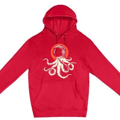 Octopus With Astronaut Helmet Illustration Graphic Cool Gift Premium Pullover Hoodie