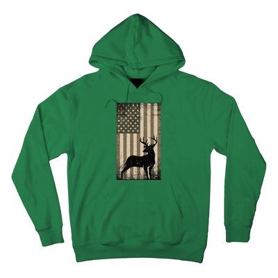 Outdoor Whitetail Buck Deer Usa Flag Big Game Hunter Hoodie