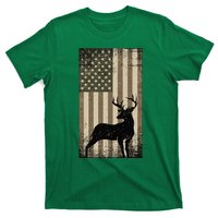 Outdoor Whitetail Buck Deer Usa Flag Big Game Hunter T-Shirt