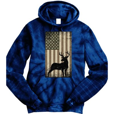 Outdoor Whitetail Buck Deer Usa Flag Big Game Hunter Tie Dye Hoodie