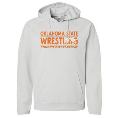 Oklahoma Wrestling Compete Defeat Repeat Performance Fleece Hoodie