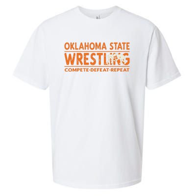 Oklahoma Wrestling Compete Defeat Repeat Sueded Cloud Jersey T-Shirt