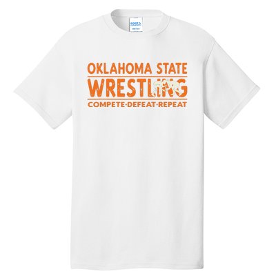 Oklahoma Wrestling Compete Defeat Repeat Tall T-Shirt