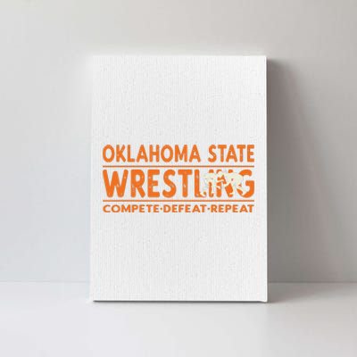 Oklahoma Wrestling Compete Defeat Repeat Canvas