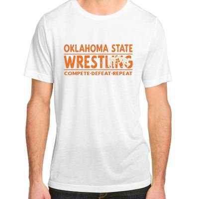 Oklahoma Wrestling Compete Defeat Repeat Adult ChromaSoft Performance T-Shirt