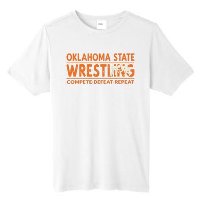 Oklahoma Wrestling Compete Defeat Repeat Tall Fusion ChromaSoft Performance T-Shirt