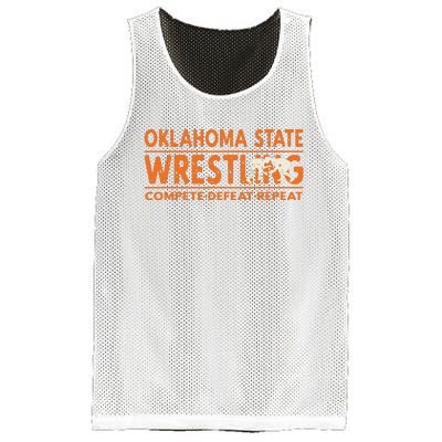 Oklahoma Wrestling Compete Defeat Repeat Mesh Reversible Basketball Jersey Tank