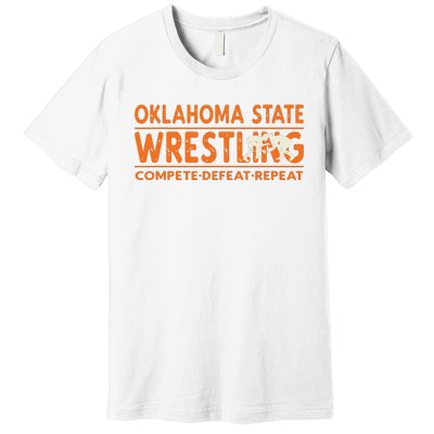 Oklahoma Wrestling Compete Defeat Repeat Premium T-Shirt