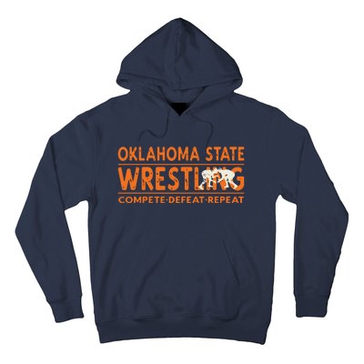 Oklahoma Wrestling Compete Defeat Repeat Hoodie