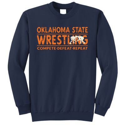 Oklahoma Wrestling Compete Defeat Repeat Sweatshirt