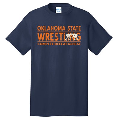 Oklahoma Wrestling Compete Defeat Repeat Tall T-Shirt