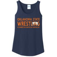 Oklahoma Wrestling Compete Defeat Repeat Ladies Essential Tank