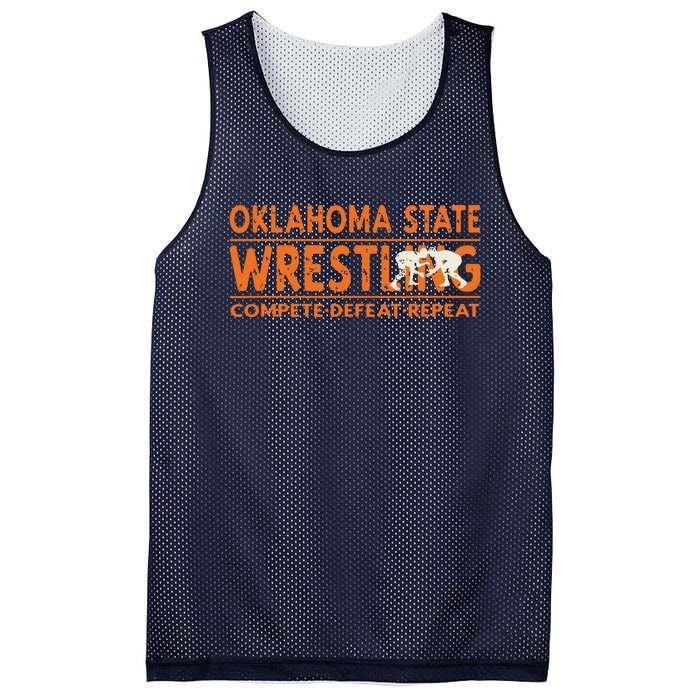 Oklahoma Wrestling Compete Defeat Repeat Mesh Reversible Basketball Jersey Tank