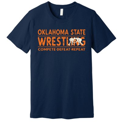 Oklahoma Wrestling Compete Defeat Repeat Premium T-Shirt