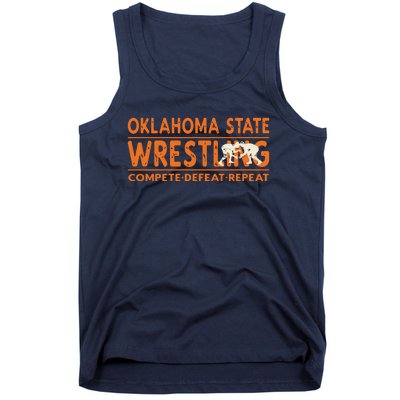 Oklahoma Wrestling Compete Defeat Repeat Tank Top