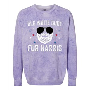 Old White Dude For Harris Comma La 2024 White Beard Premium Colorblast Crewneck Sweatshirt