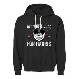 Old White Dude For Harris Comma La 2024 White Beard Premium Garment-Dyed Fleece Hoodie