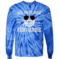 Old White Dude For Harris Comma La 2024 White Beard Premium Tie-Dye Long Sleeve Shirt