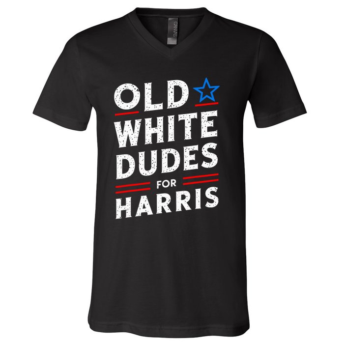 Old White Dudes For Harris Kamala 2024 V-Neck T-Shirt